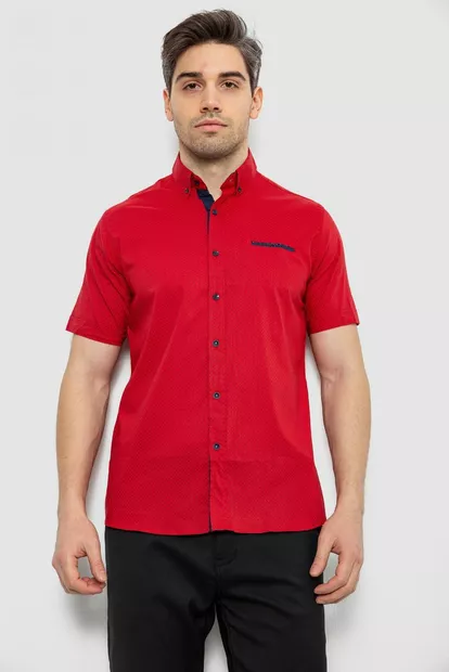 Сорочка чоловіча з принтом, колір червоний, 186RKB103
