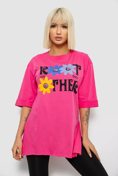 Футболка женская с принтом, цвет розовый, 244R2803