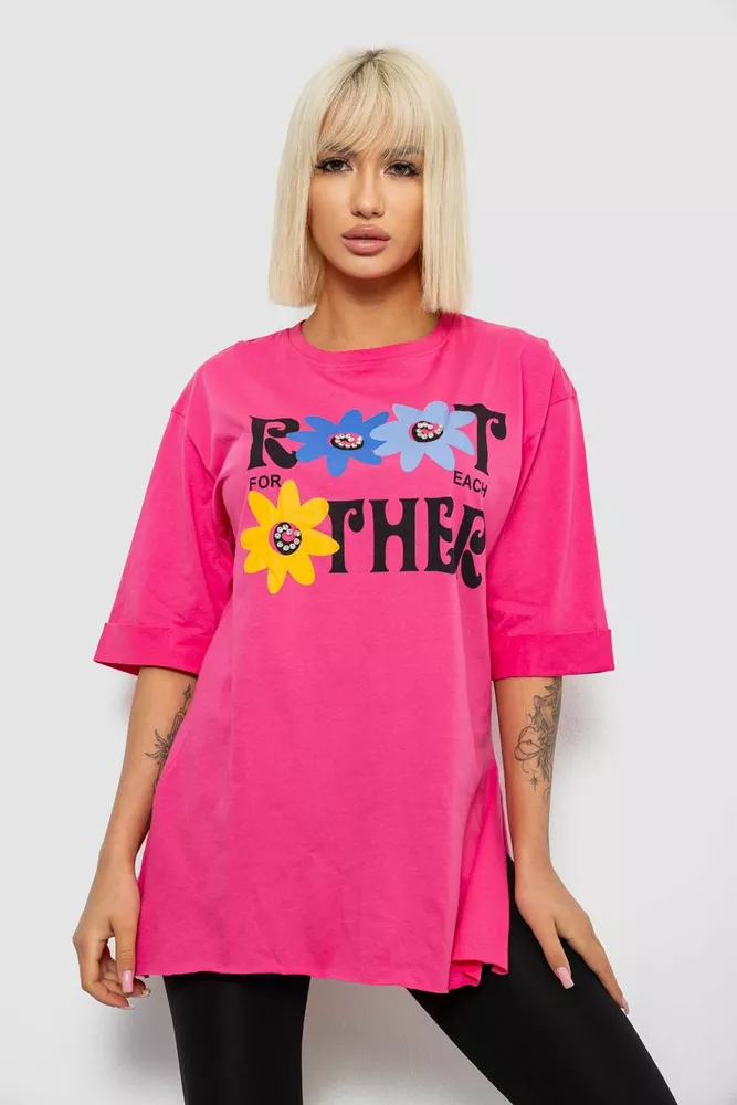 Купить Футболка женская с принтом, цвет розовый, 244R2803 - Фото №1