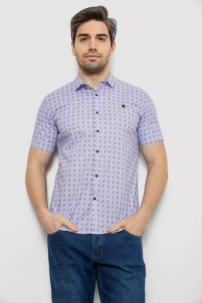 Сорочка чоловіча з коротким рукавом, колір бузковий, 214R6917-15