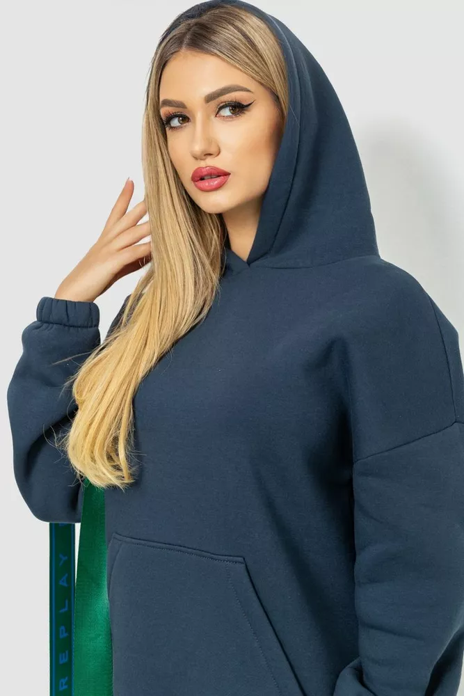 Купити Худи жіночий на флісі, колір смарагдовий, 102R314 оптом - Фото №6