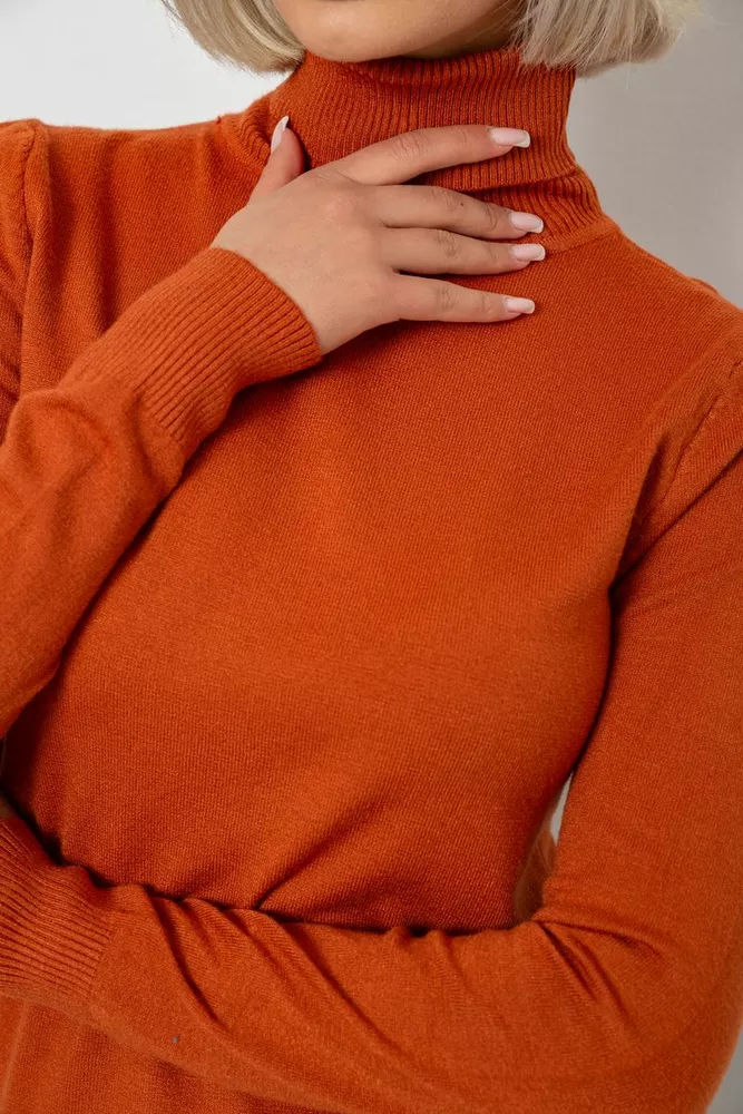 Купити Гольф жіночий однотонний, колір теракотовий, 204R921 - Фото №5