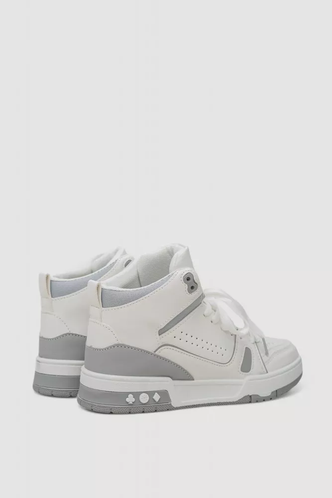 Купити Кросівки жіночі  -уцінка, колір біло-сірий, 243R733-U-2 - Фото №4