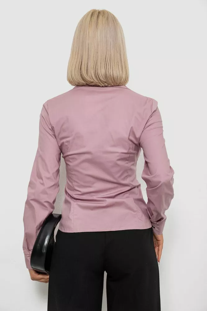 Купить Рубашка женская однотонная, цвет пудровый, 230R068 - Фото №4