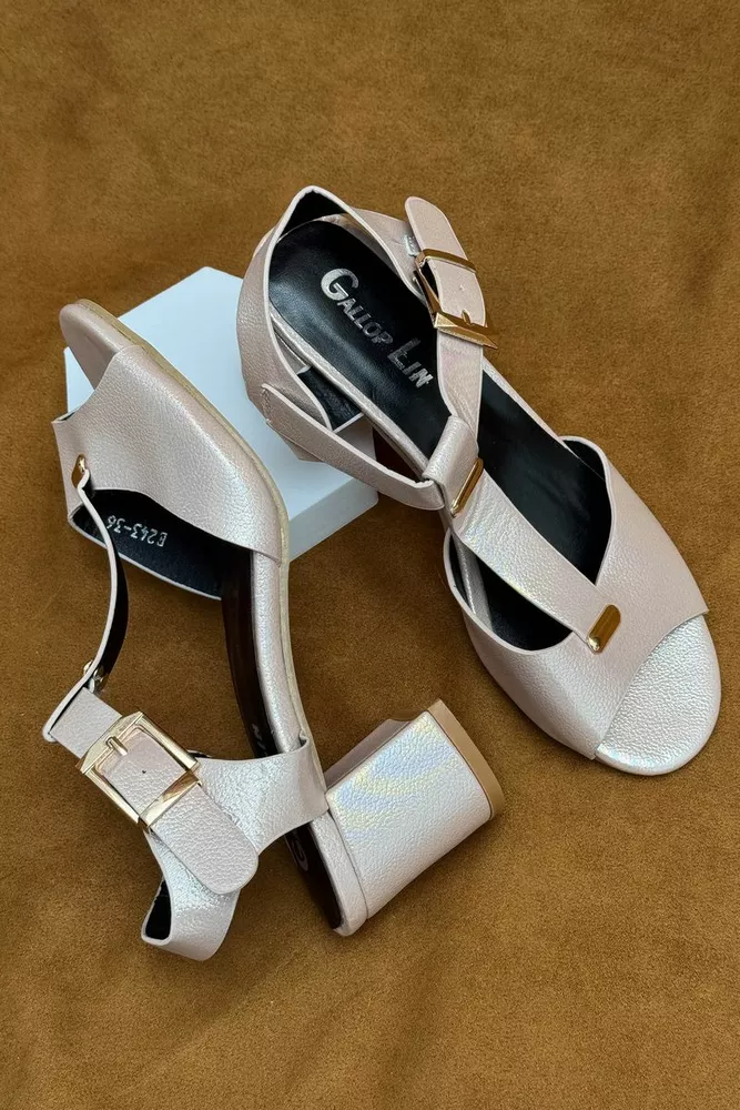 Купить Босоножки женские, цвет пудровый, 243RE243 - Фото №3