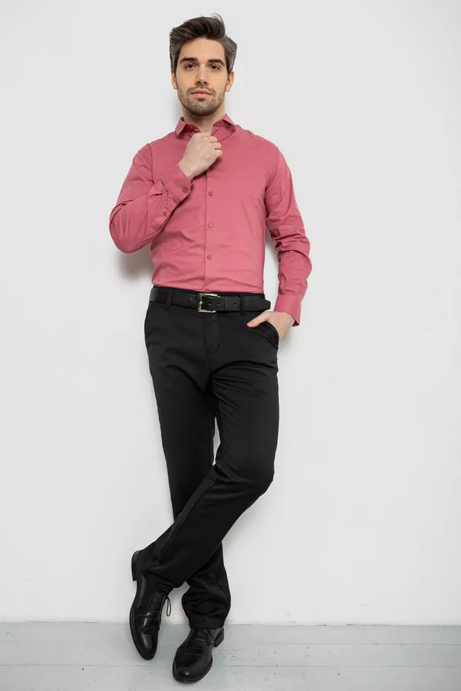 Купить Рубашка мужская однотонная, цвет пудровый, 186R2013 - Фото №2