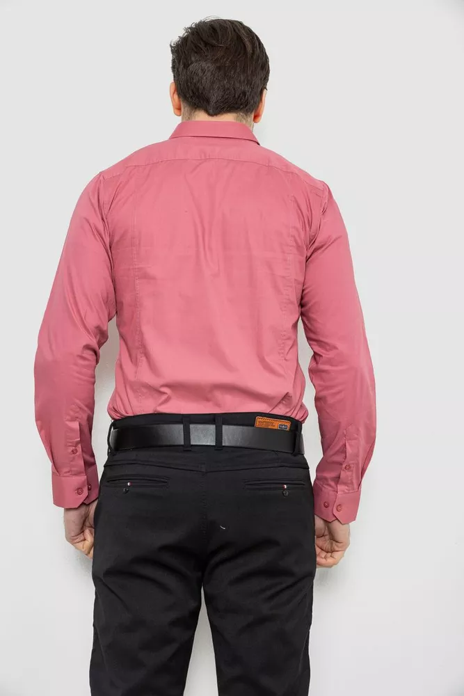 Купить Рубашка мужская однотонная, цвет пудровый, 186R2013 - Фото №4
