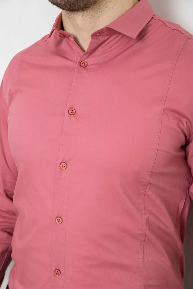 Купить Рубашка мужская однотонная, цвет пудровый, 186R2013 - Фото №5