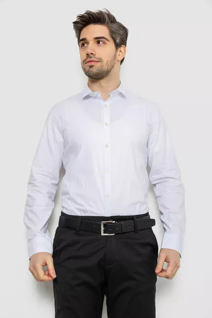 Сорочка чоловіча однотонна, колір білий, 186R2013