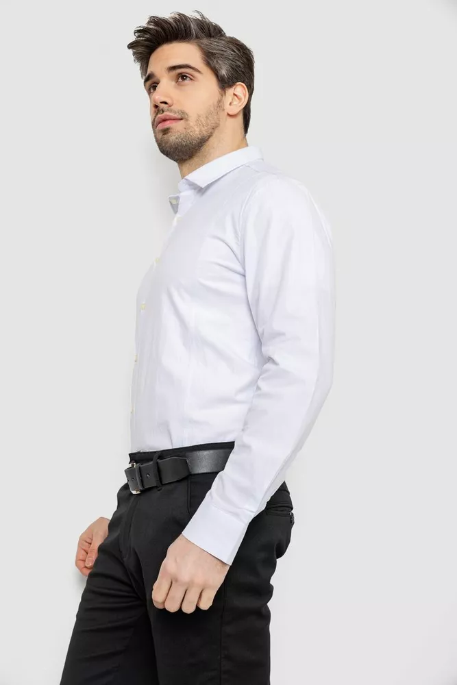Купить Рубашка мужская однотонная, цвет белый, 186R2013 - Фото №3