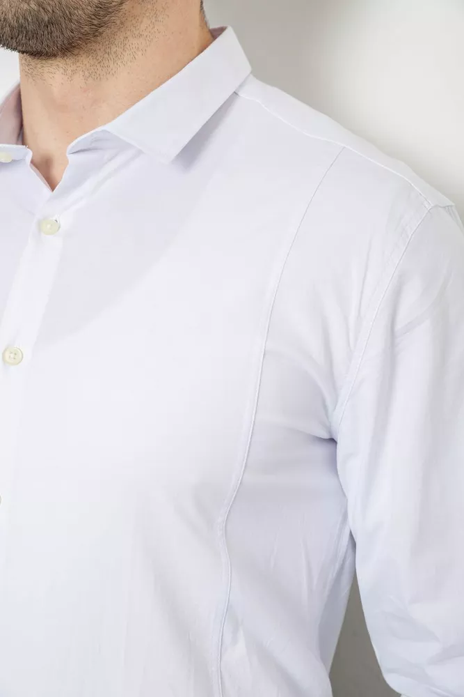 Купить Рубашка мужская однотонная, цвет белый, 186R2013 - Фото №5