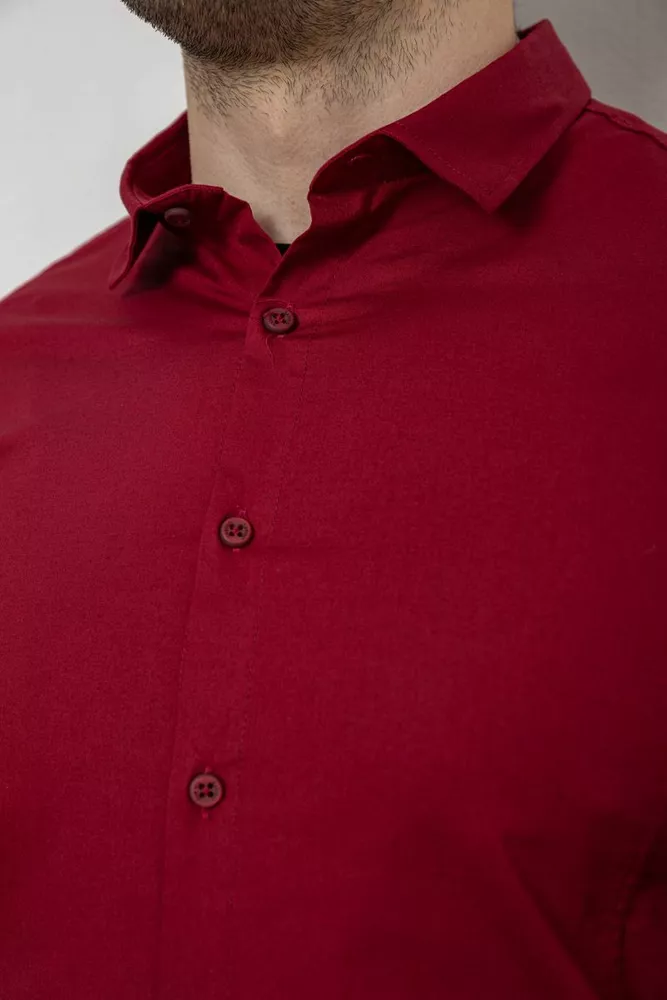 Купить Рубашка мужская однотонная, цвет бордовый, 186R2013 - Фото №5