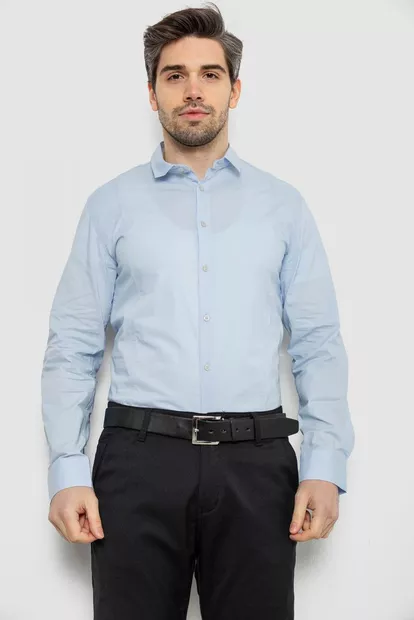 Сорочка чоловіча однотонна, колір блакитний, 186R2013