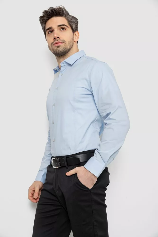 Купить Рубашка мужская однотонная, цвет голубой, 186R2013 - Фото №3