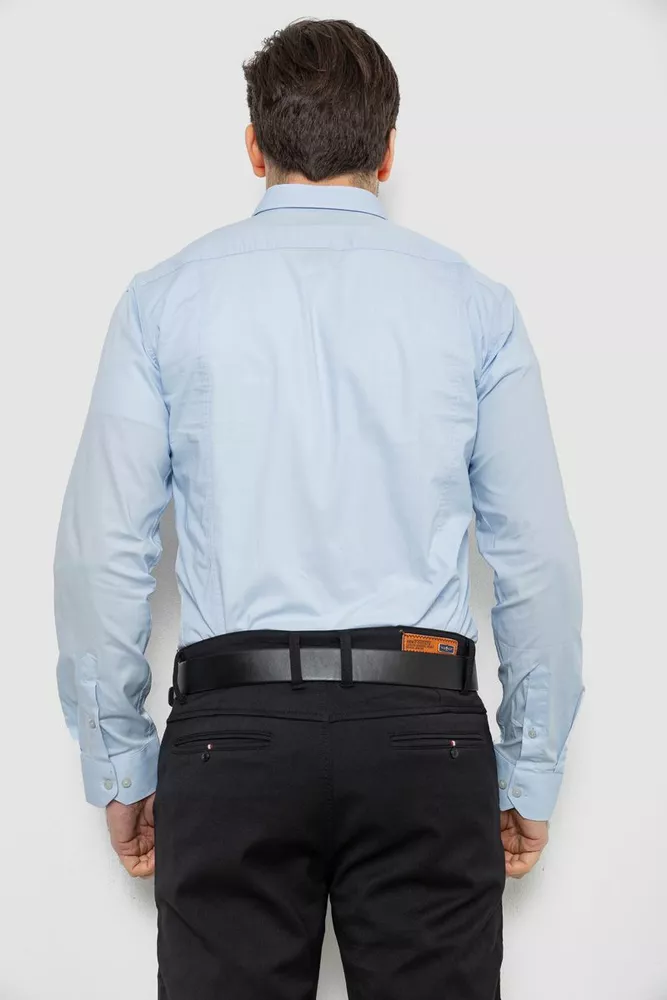 Купить Рубашка мужская однотонная, цвет голубой, 186R2013 - Фото №4