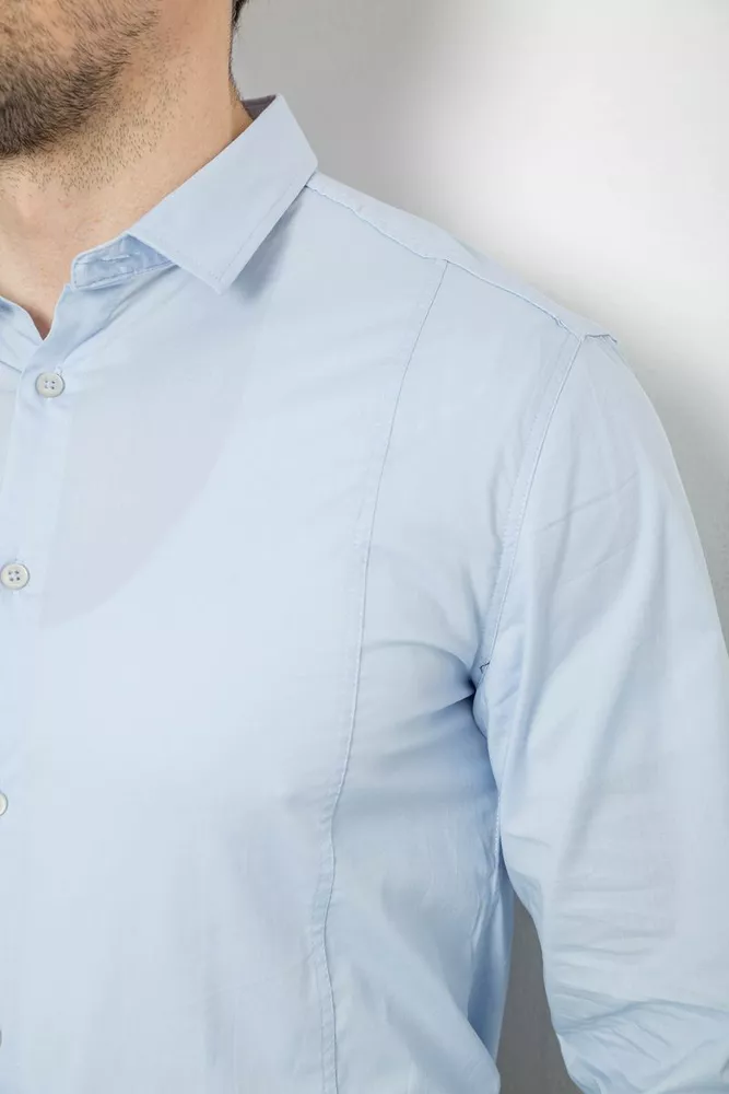 Купить Рубашка мужская однотонная, цвет голубой, 186R2013 - Фото №5