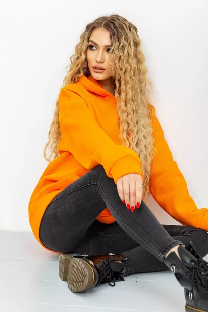 Худи жіночий на флісі, колір гірчичний, 102R314