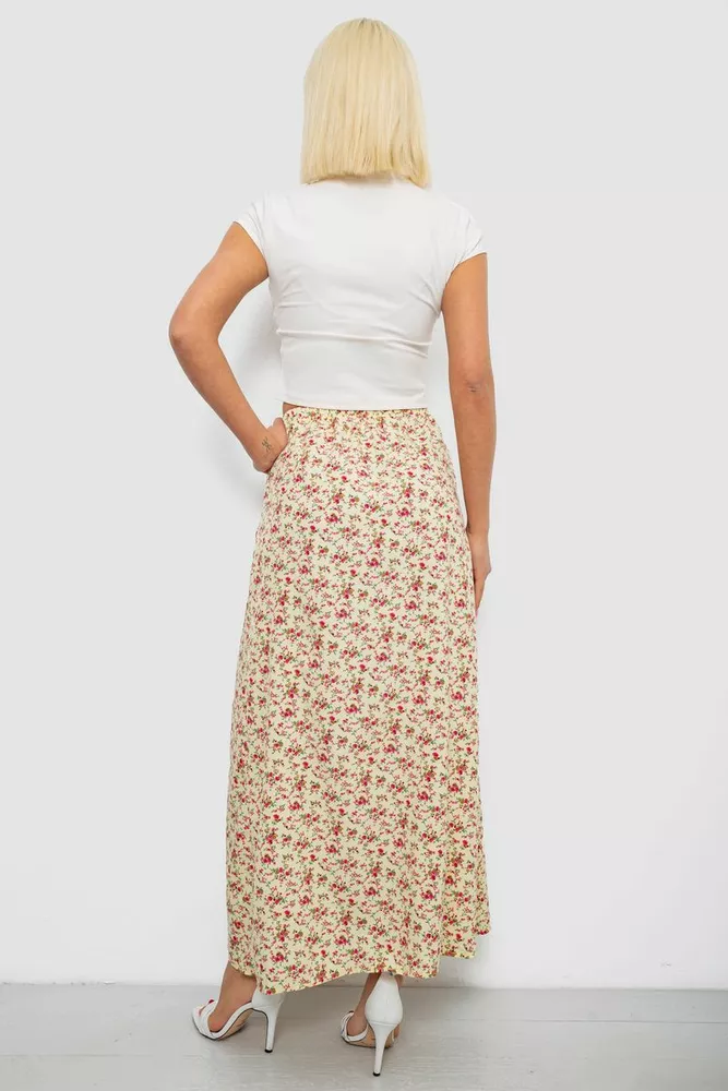 Купить Юбка софт с цветочным принтом, цвет желтый, 257R11 - Фото №4