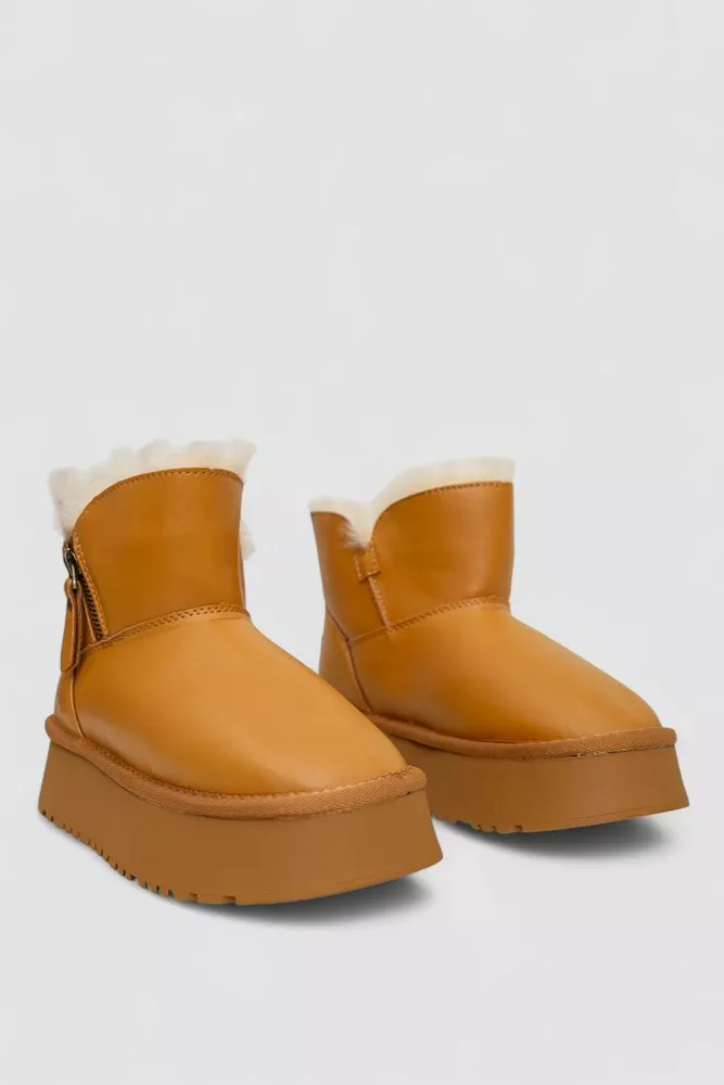 Купить Угги женские на меху  -уценка, цвет коричневый, 243RL951-U-1 - Фото №3