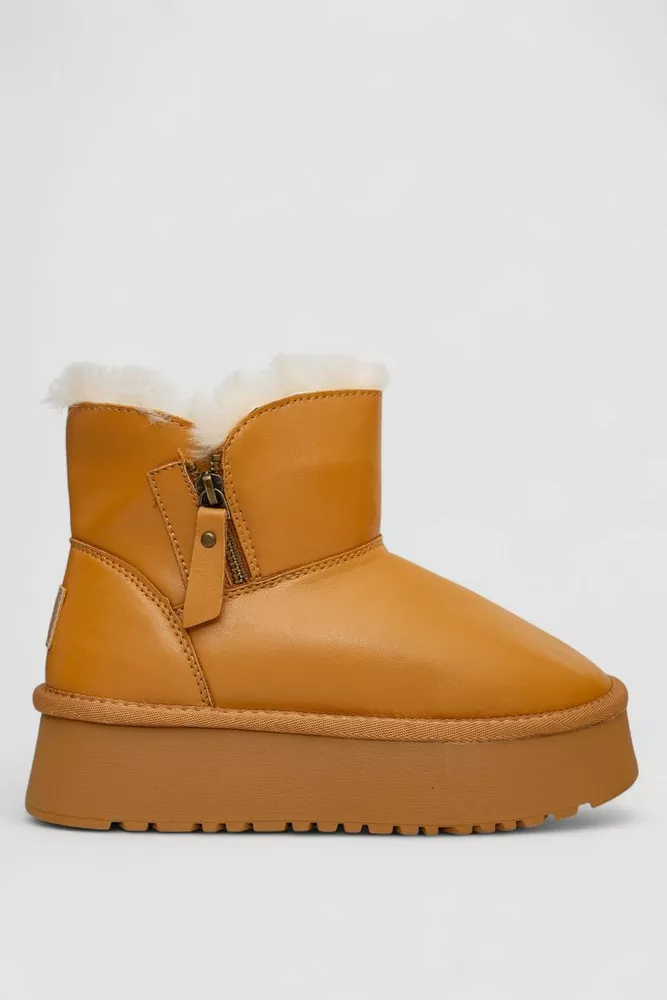 Купить Угги женские на меху  -уценка, цвет коричневый, 243RL951-U-1 - Фото №1