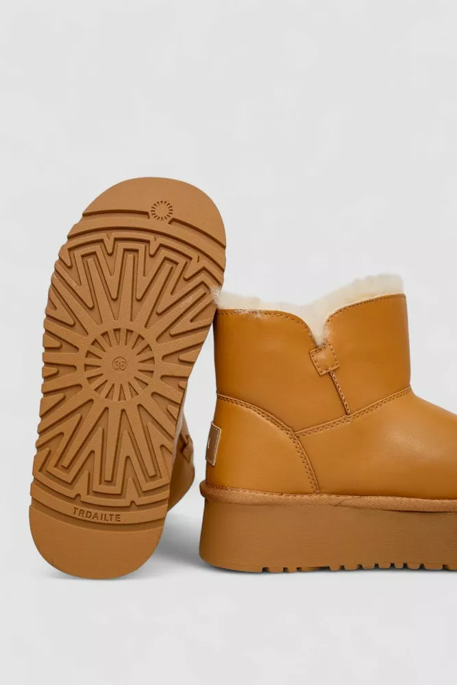 Купить Угги женские на меху  -уценка, цвет коричневый, 243RL951-U-5 - Фото №5