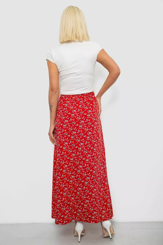 Купить Юбка софт с цветочным принтом, цвет красный, 257R11 - Фото №4