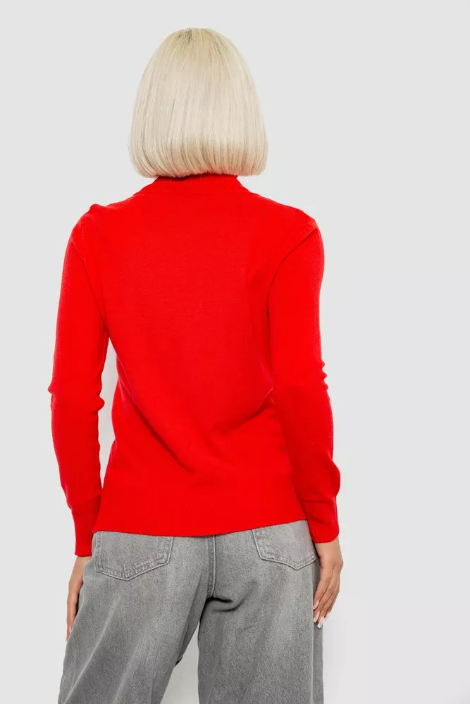 Купити Гольф жіночий однотонний, колір червоний, 204R921 - Фото №4