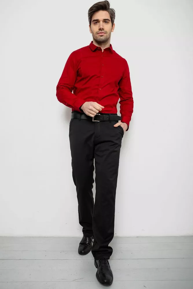 Купить Рубашка мужская однотонная, цвет красный, 186R2013 - Фото №2