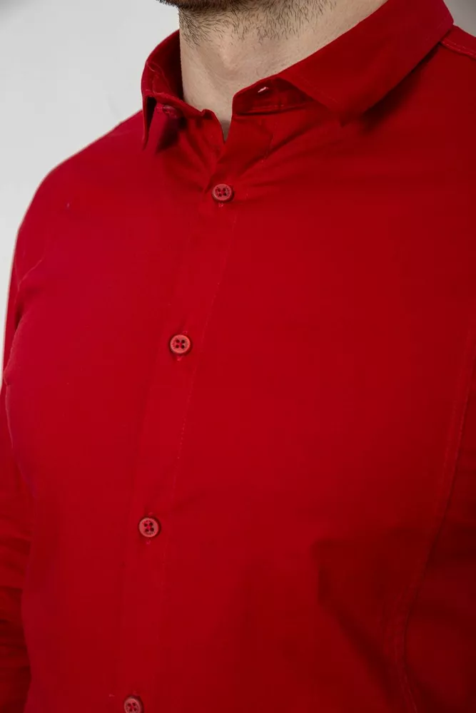 Купить Рубашка мужская однотонная, цвет красный, 186R2013 - Фото №5