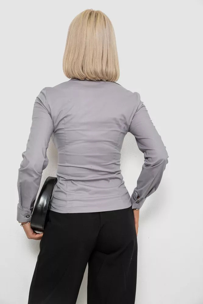 Купити Сорочка жіноча однотонна, колір сірий, 230R068 оптом - Фото №4