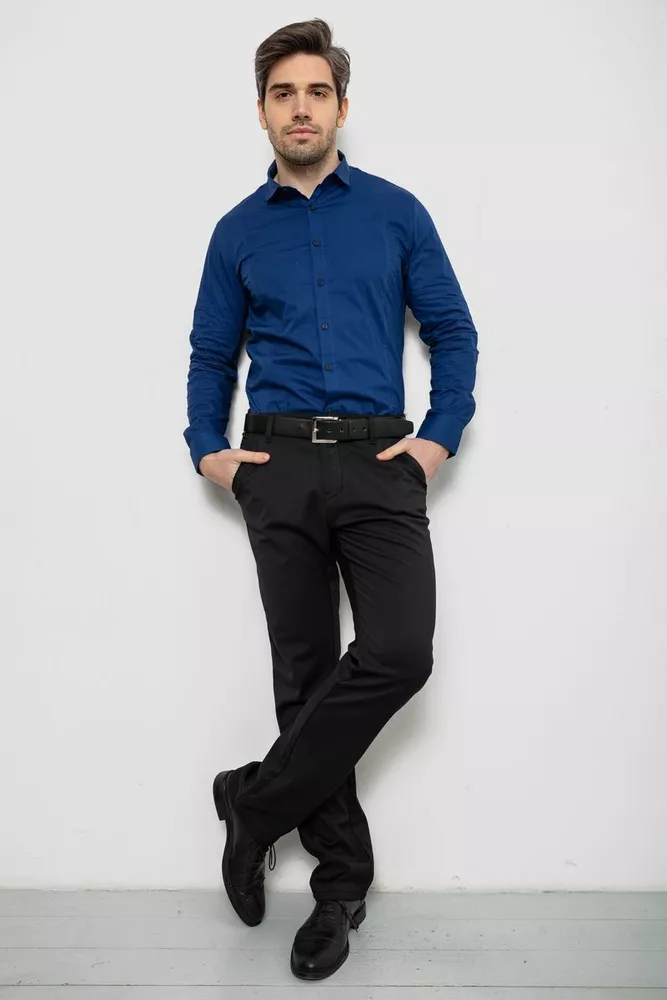 Купить Рубашка мужская однотонная, цвет синий, 186R2013 - Фото №2