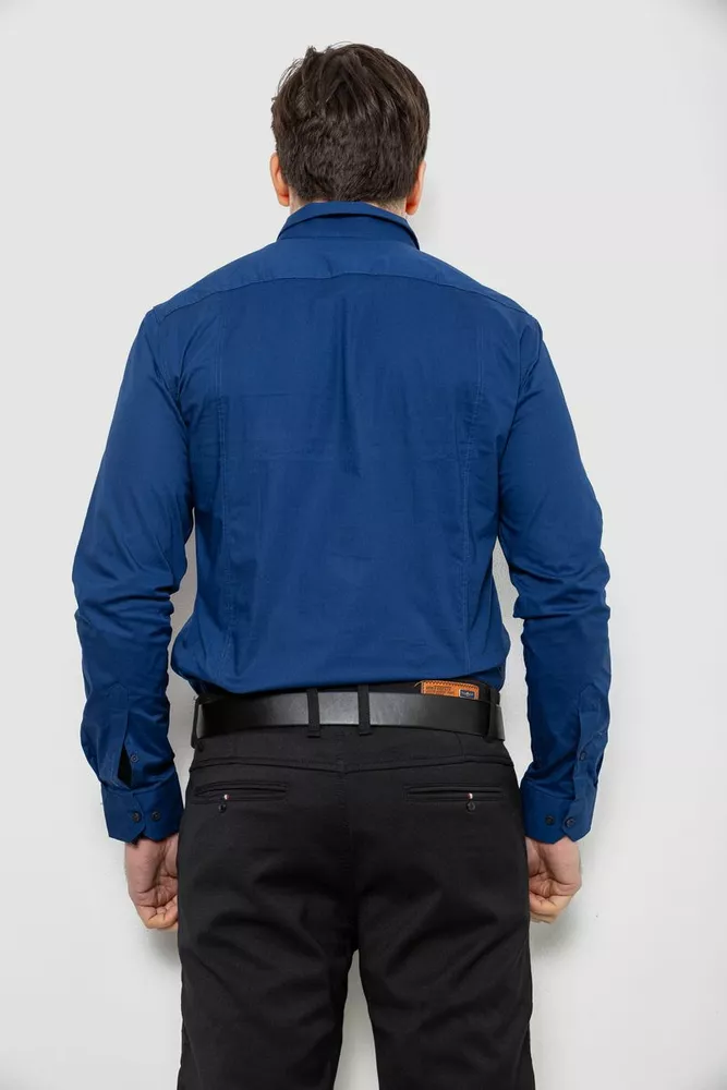 Купить Рубашка мужская однотонная, цвет синий, 186R2013 - Фото №4