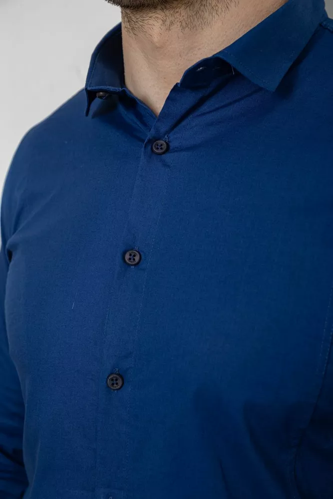 Купить Рубашка мужская однотонная, цвет синий, 186R2013 - Фото №5