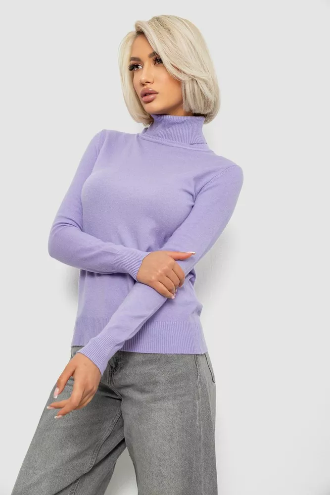 Купити Гольф жіночий однотонний, колір бузковий, 204R921 - Фото №3