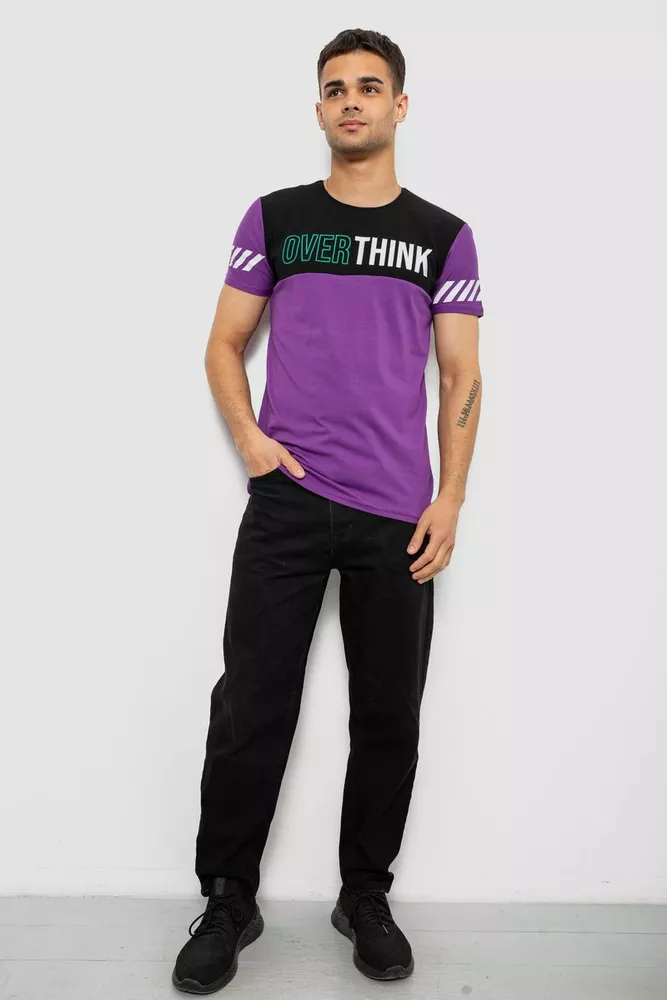 Купити Футболка чоловіча з принтом, колір фіолетовий, 244R1112 - Фото №2