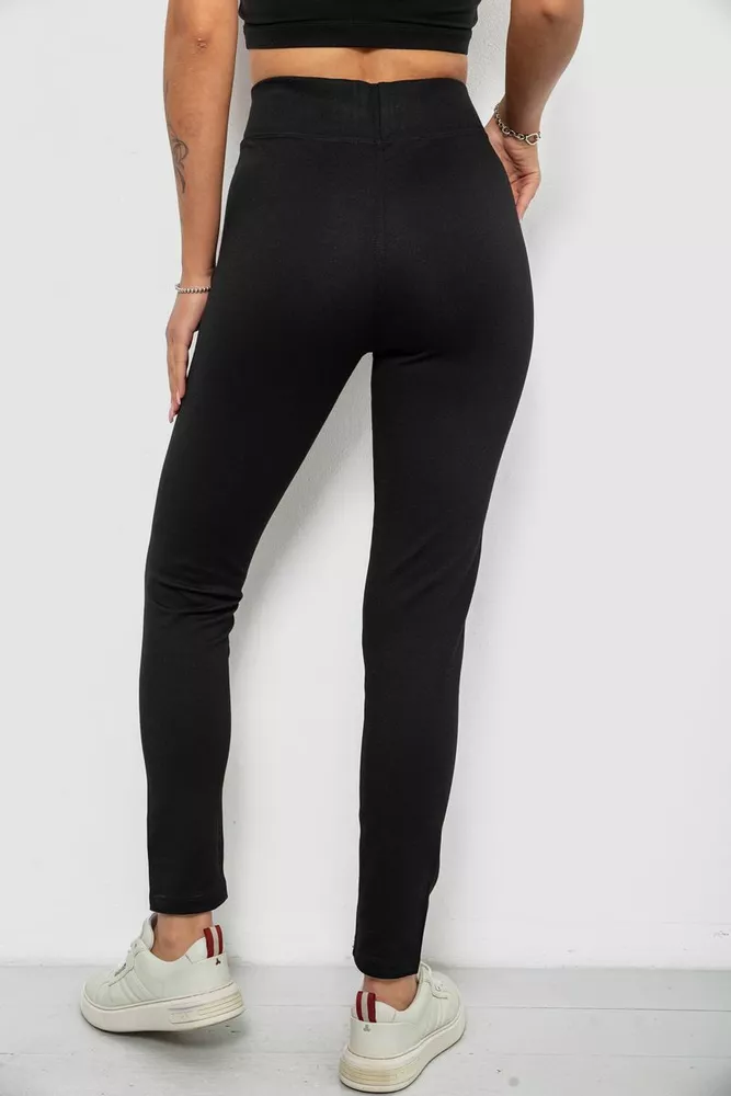 Купити Лосини жіночі однотонні, колір чорний, 214R336 оптом - Фото №4
