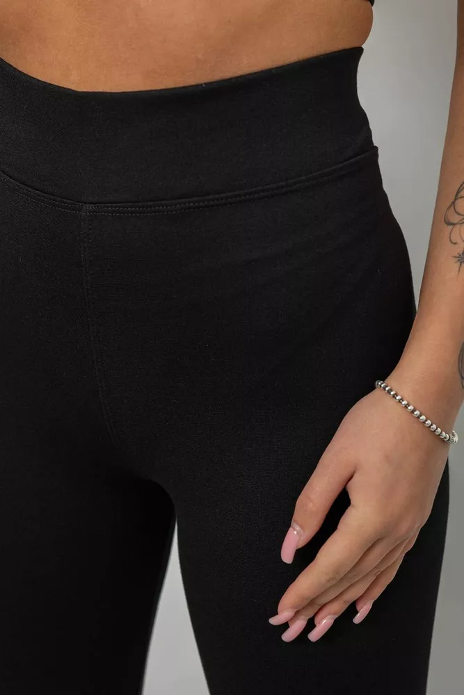 Купити Лосини жіночі однотонні, колір чорний, 214R336 оптом - Фото №5