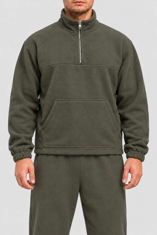 Купить Спортивный костюм мужской на флисе, цвет хаки, 257R664 - Фото №2