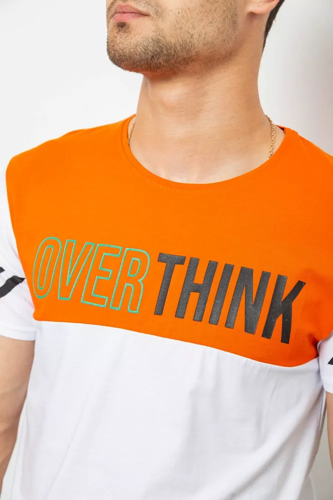 Купить Футболка мужская с принтом, цвет белый, 244R1112 - Фото №5