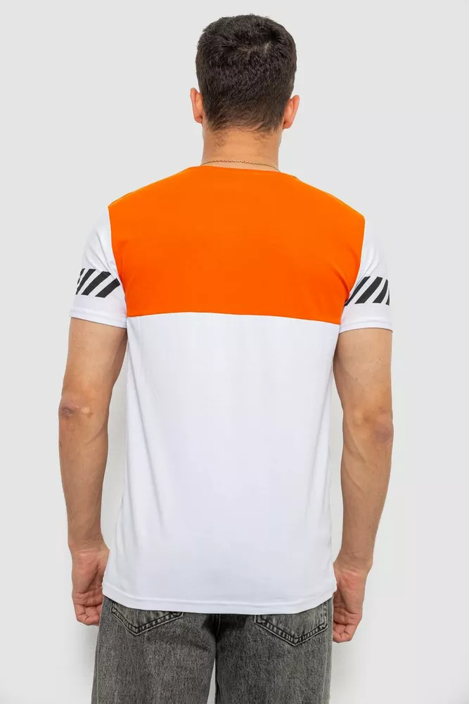 Купить Футболка мужская с принтом, цвет белый, 244R1112 - Фото №4