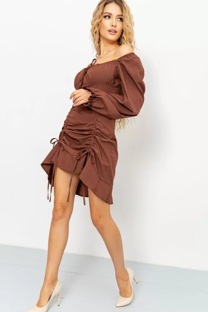 Купити Сукня, колір коричневий, 176R1038 оптом - Фото №3