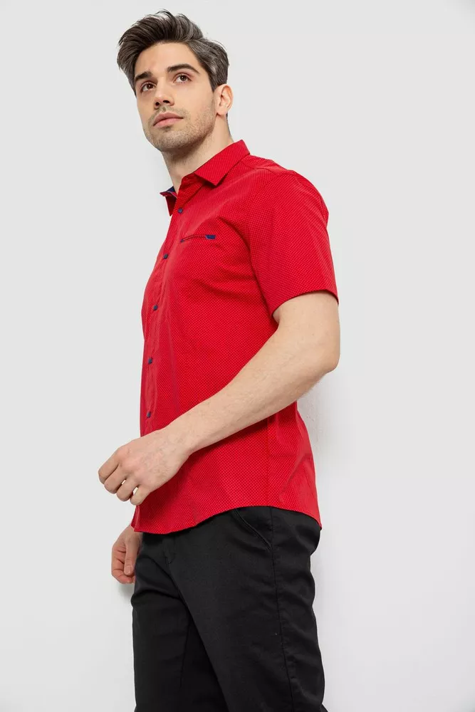 Купить Мужская рубашка с принтом, цвет красный, 186R7124 - Фото №3