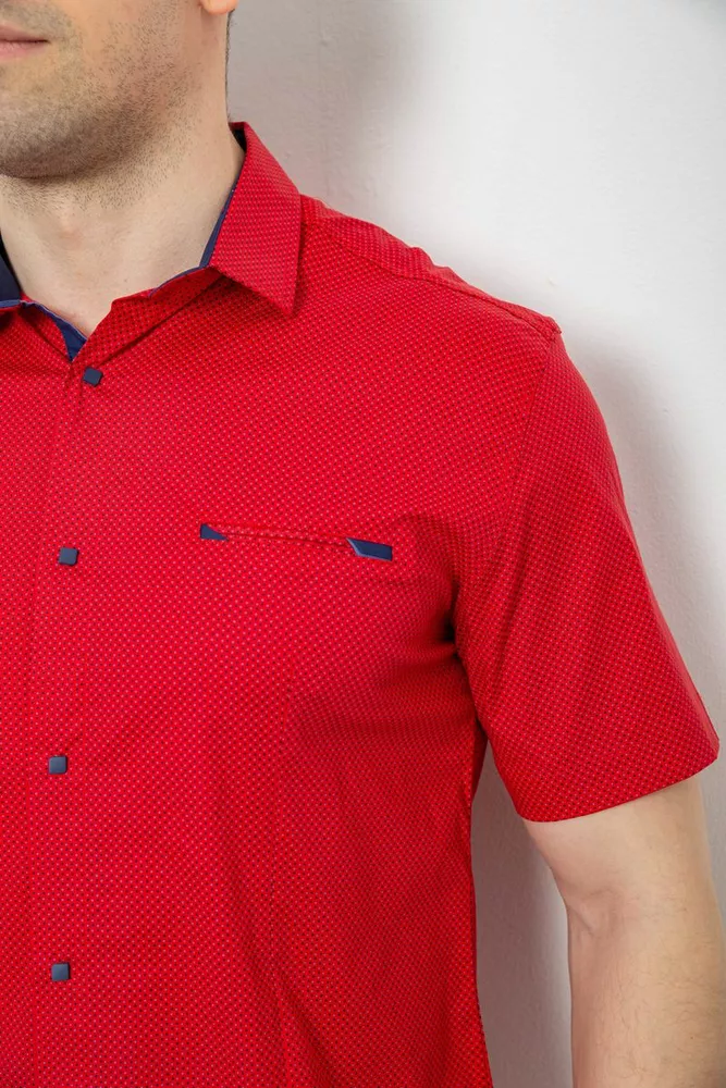 Купить Мужская рубашка с принтом, цвет красный, 186R7124 - Фото №5