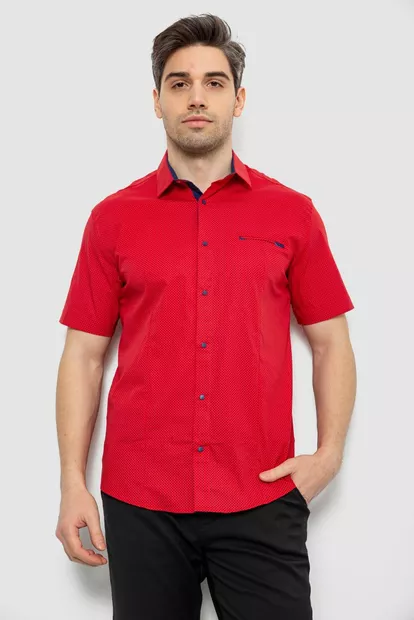Мужская рубашка с принтом, цвет красный, 186R7124