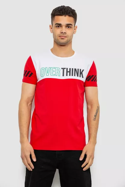 Футболка чоловіча з принтом, колір червоний, 244R1112