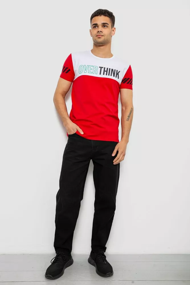 Купить Футболка мужская с принтом, цвет красный, 244R1112 - Фото №2