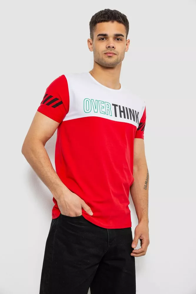 Купить Футболка мужская с принтом, цвет красный, 244R1112 - Фото №3