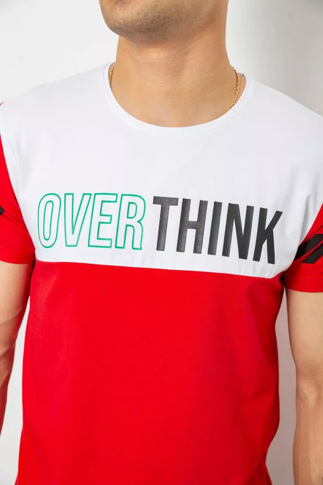 Купить Футболка мужская с принтом, цвет красный, 244R1112 - Фото №5