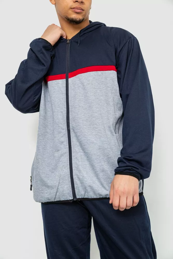 Купити Спорт костюм чоловічий, колір синьо-сірий, 244R9133 - Фото №2