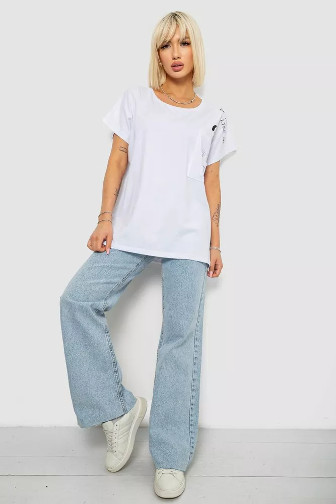 Купить Футболка женская с принтом, цвет белый, 244R2418 - Фото №2